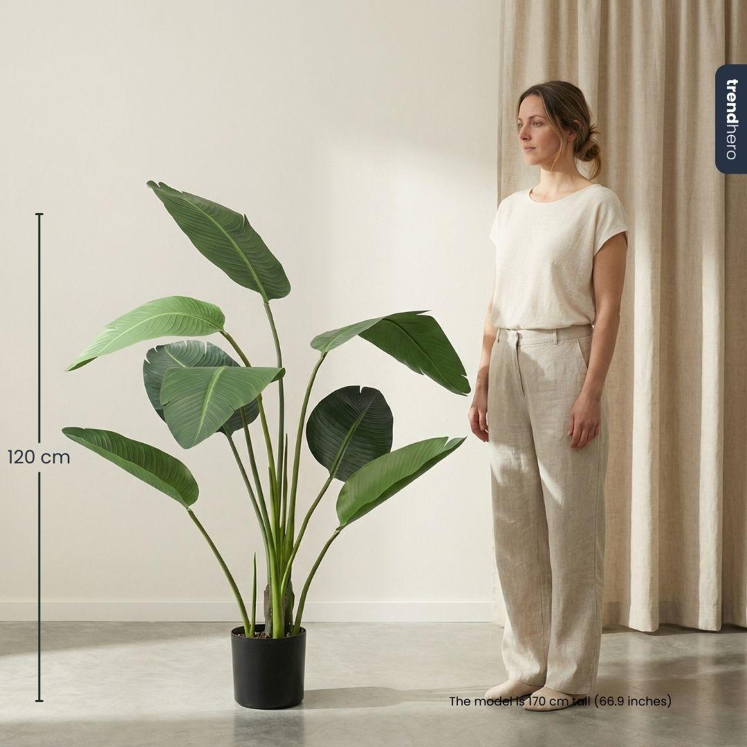 Strelitzia - 120cm - In zwarte pot - Kunstplant - Artificial plant