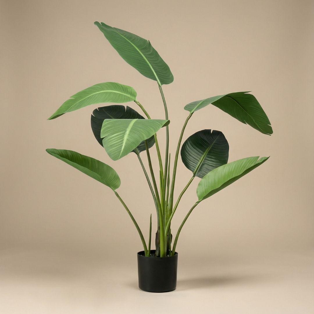 Strelitzia - 120cm - In zwarte pot - Kunstplant - Artificial plant