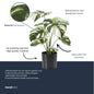 Monstera bush in pot 40cm - Kunstplant - Artificial plant