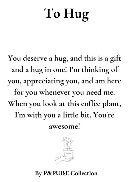 Coffea Arabica Gift "To Hug" WITH GREETING CARD! - Ø12cm - ↕20cm