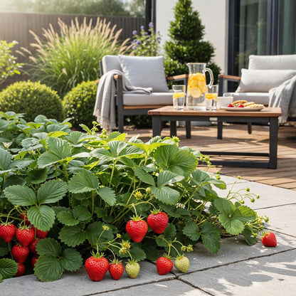 Green boutiQ - Fruitplanten - Aardbei - Fragaria Elsanta - Winterhard - 6 Planten - Pot 9 cm - Rode Aardbei