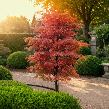 Green boutiQ - Tuinplant - Acer palmatum Beni-maiko - Rood - 3 Planten - Bladverliezend - Weinig Onderhoud - Pot 12cm Hoogte 35cm