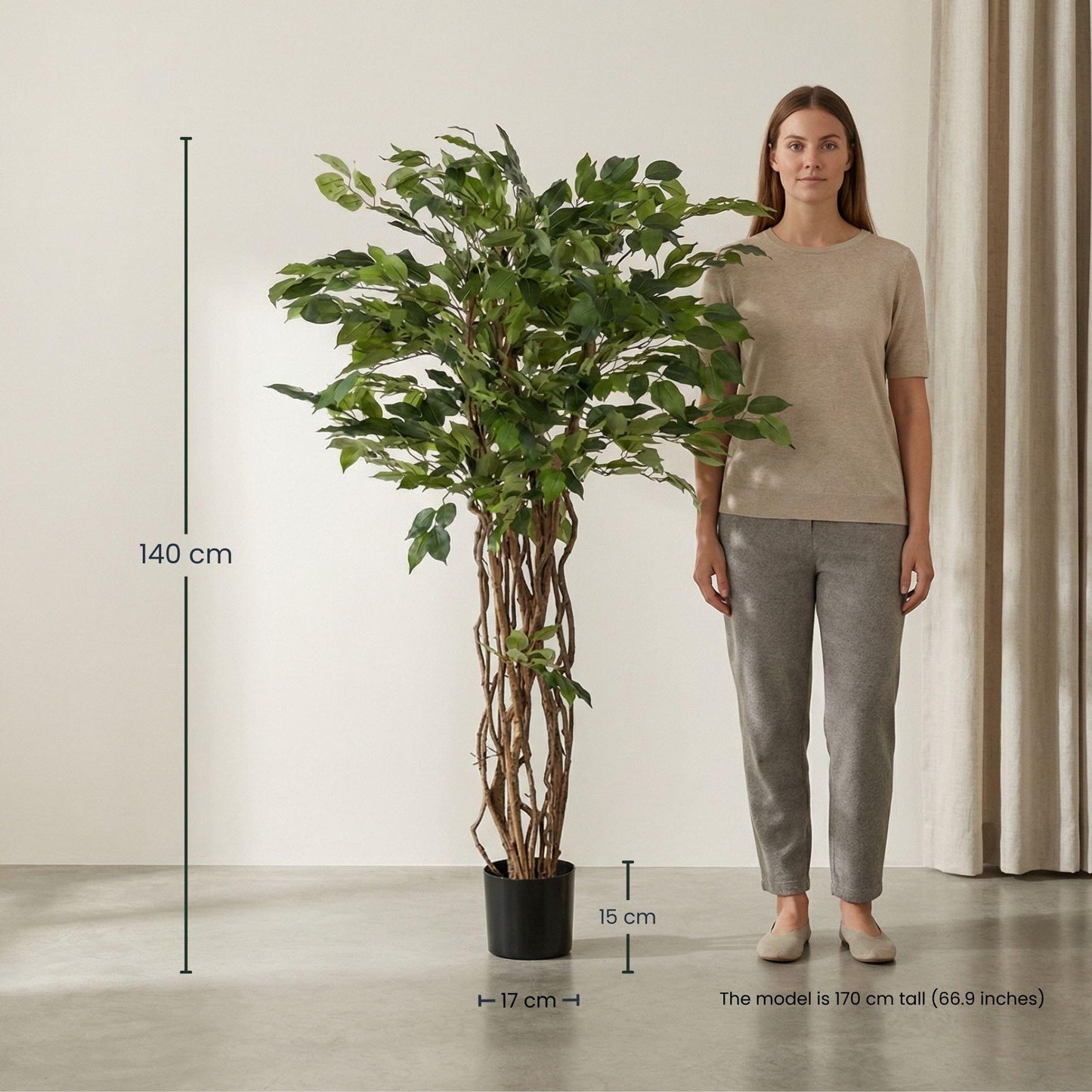 Ficus Liana Kunstboom 140cm - Kunstplant - Artificial plant