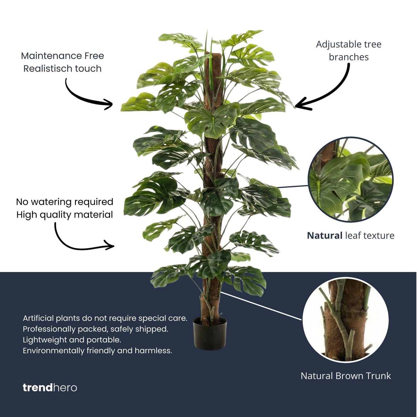 Monstera on pole 150 cm - Kunstplant - Artificial plant