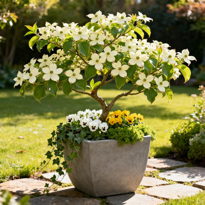 Green boutiQ - Tuinplant - Cornus kousa chinensis - Bloem Wit - 1 Plant - Bladverliezend - Weinig Onderhoud - Pot 12cm Hoogte 35cm