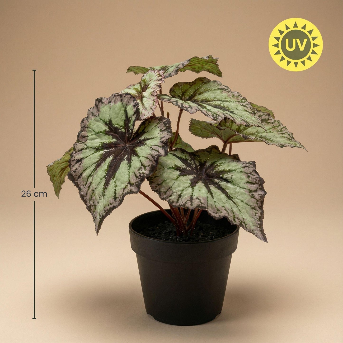 Begonia 26 cm - Kunstplant in pot – UV - Artificial plant