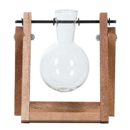 Stekstandaard - 1 glazen vaas - Hydrocultuur vaas voor stekjes - Houten - Kweekstation